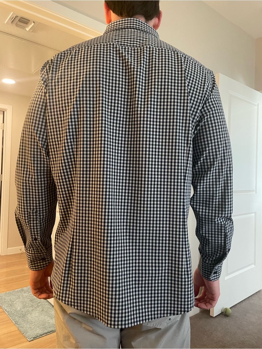 Mizzen+Main Black and White Gingham Long-Sleeve Shirt - Picture 3 of 4
